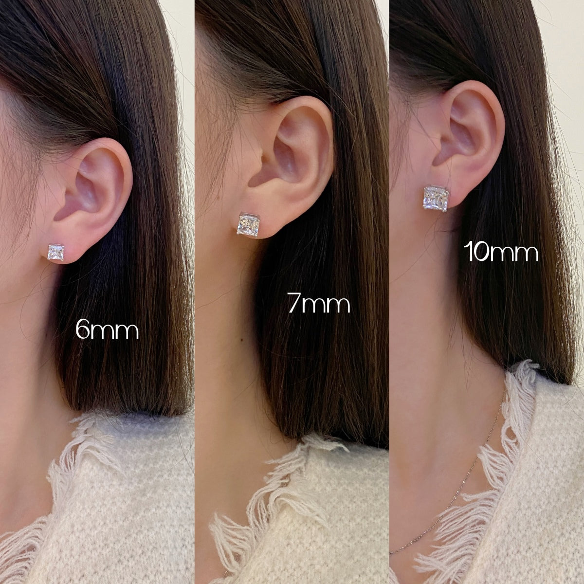 [Windsor Jewelry]Delicate Square Shape Earrings