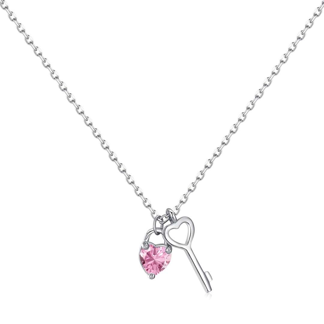 [Windsor Jewelry]Unique Heart Shape Key Pendent Necklace