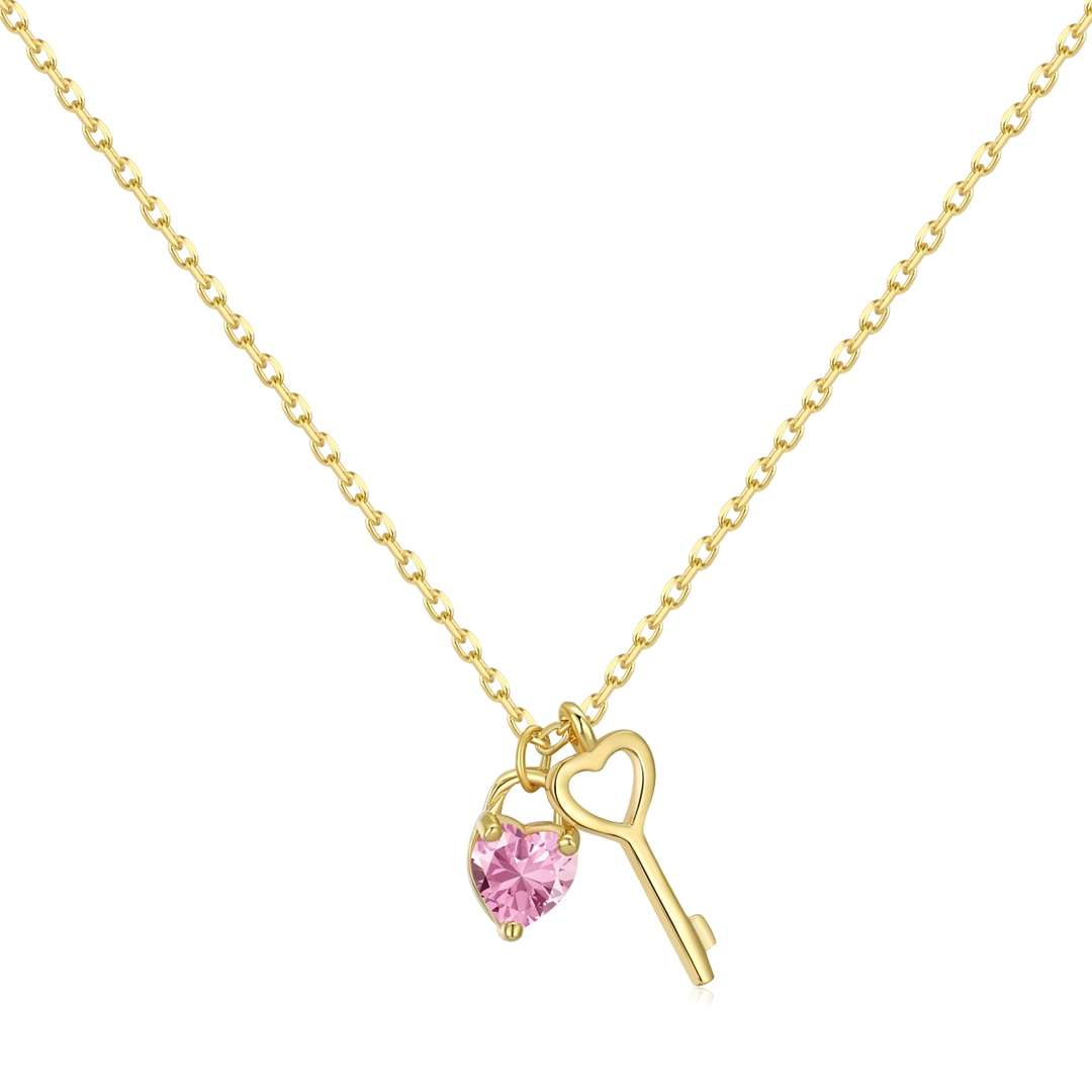 [Windsor Jewelry]Unique Heart Shape Key Pendent Necklace