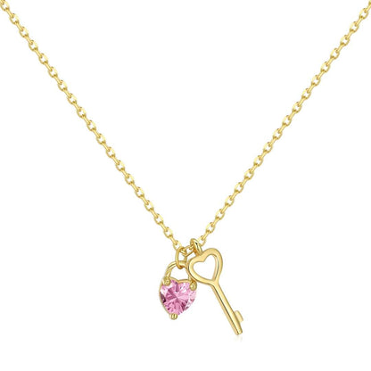 [Windsor Jewelry]Unique Heart Shape Key Pendent Necklace