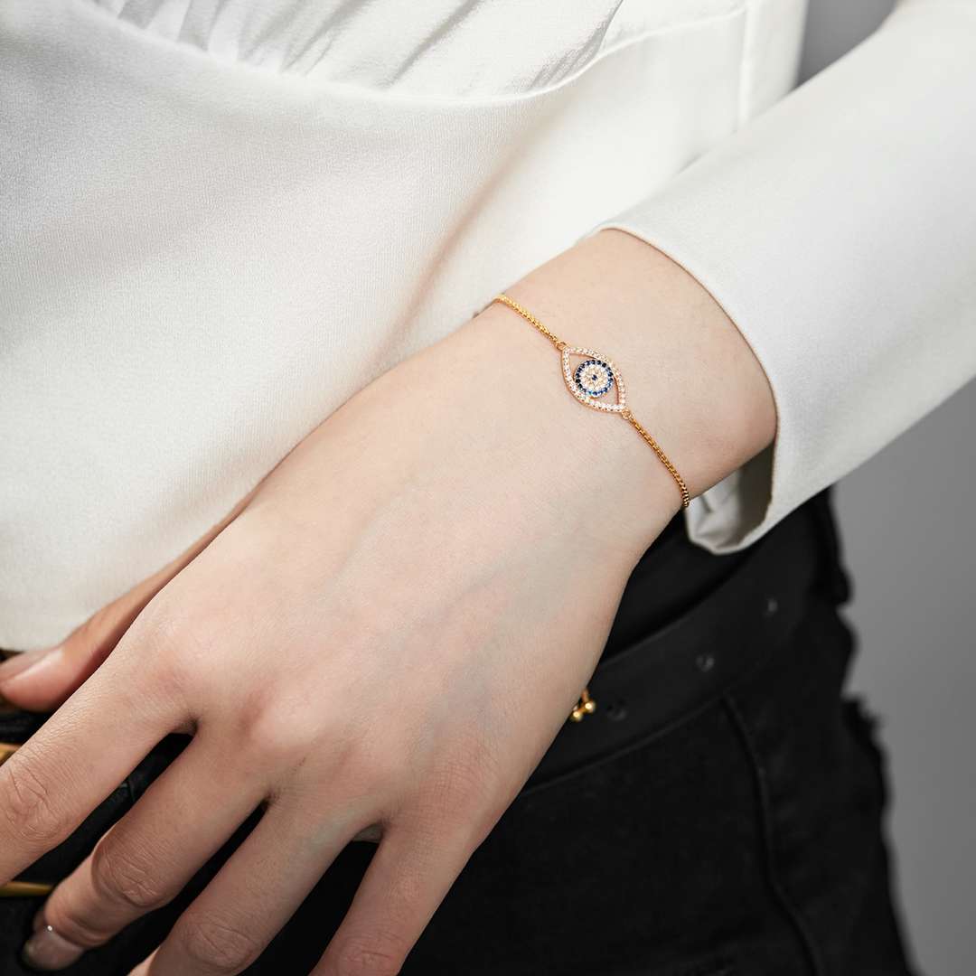 [Windsor Jewelry]Dazzling Eye Shape Necklace