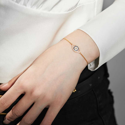 [Windsor Jewelry]Dazzling Eye Shape Necklace