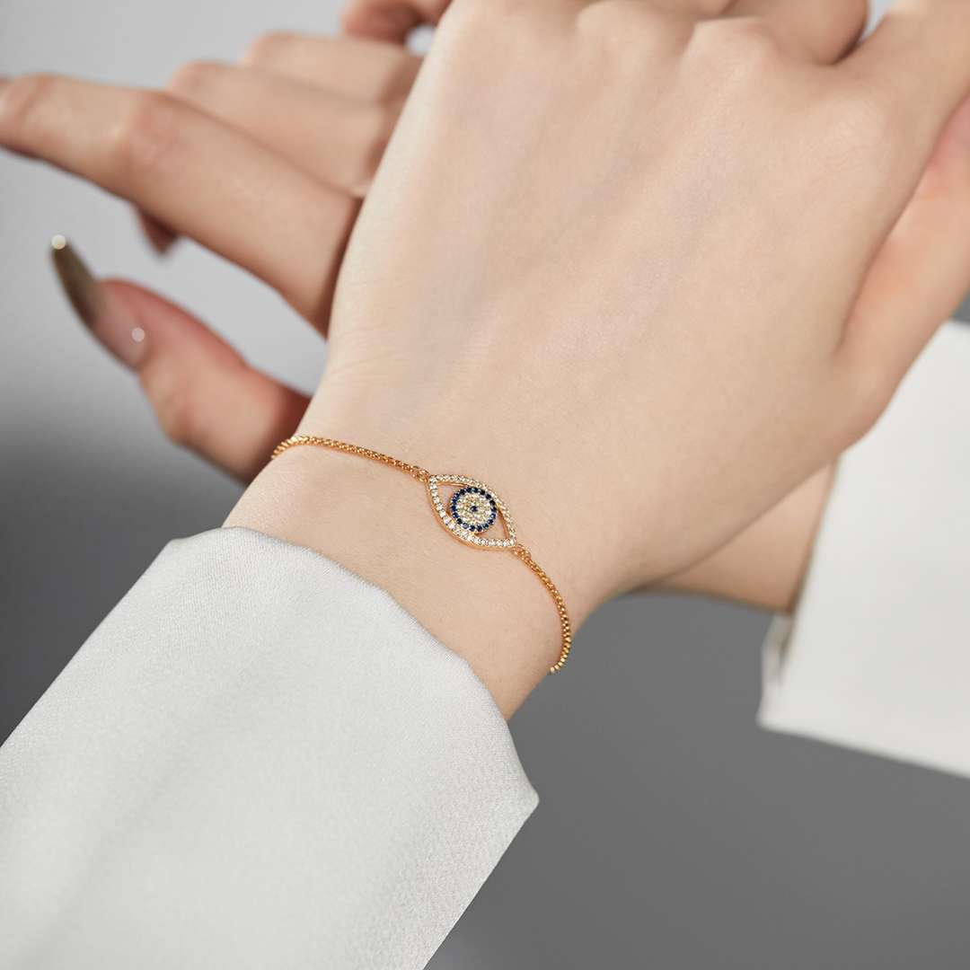 [Windsor Jewelry]Dazzling Eye Shape Necklace