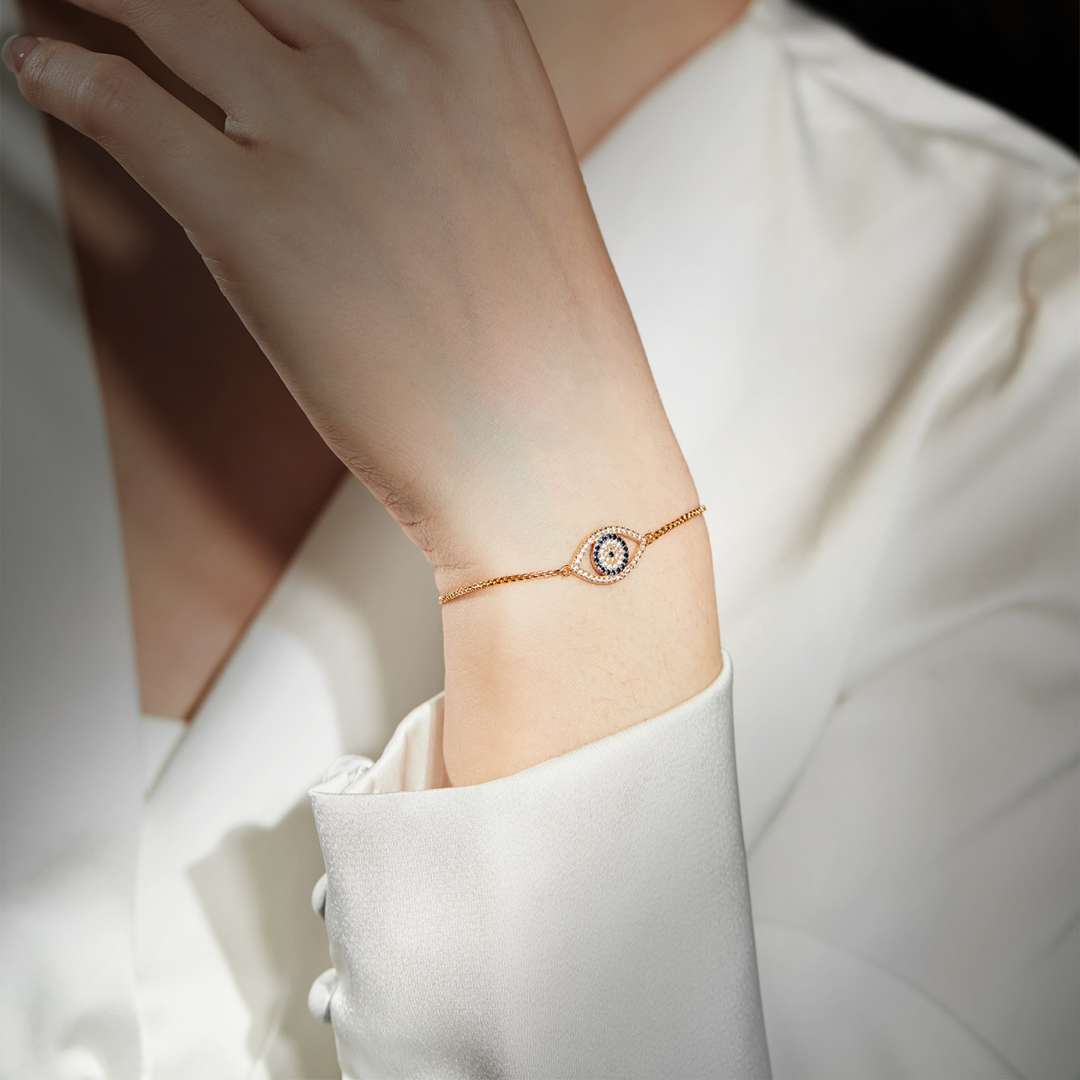 [Windsor Jewelry]Dazzling Eye Shape Necklace