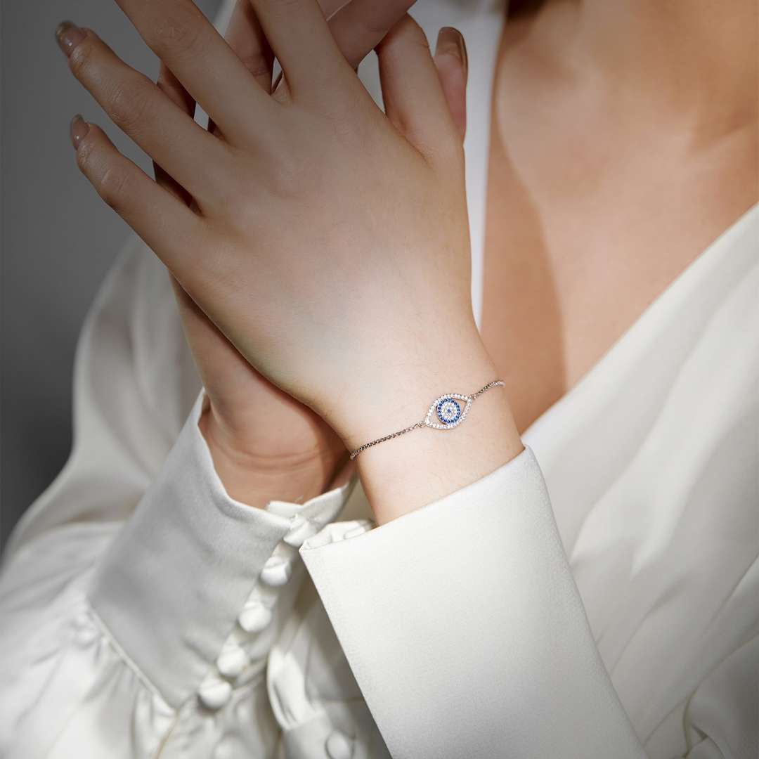 [Windsor Jewelry]Dazzling Eye Shape Necklace