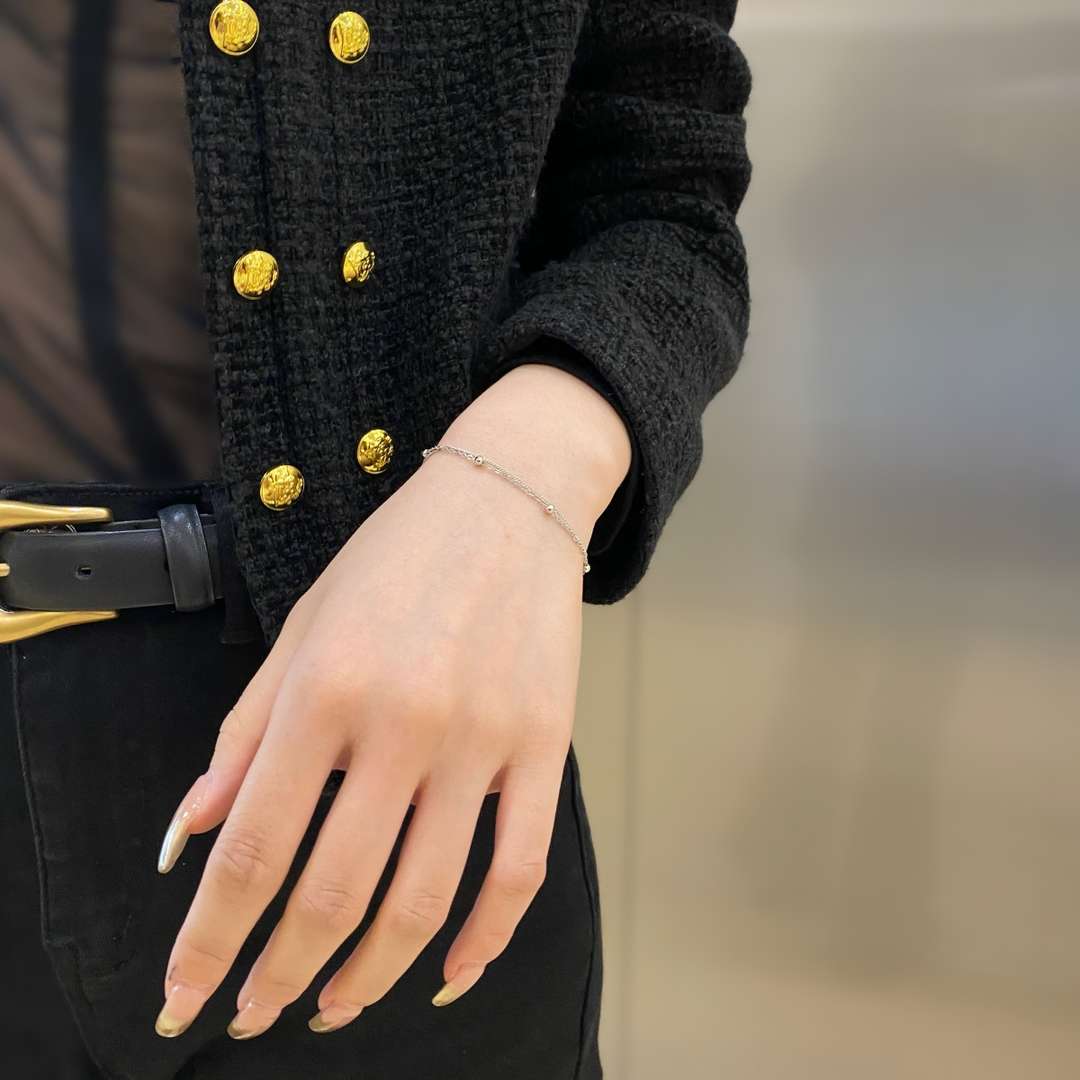 [Windsor Jewelry]Delicate Bead Double Layer Bracelet