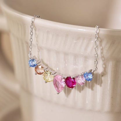 [Windsor Jewelry]Dainty Colorful Heart Necklace