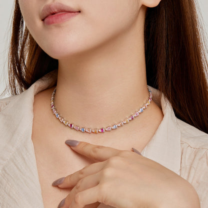 [Windsor Jewelry]Radiant Colorful Rainbow Necklace