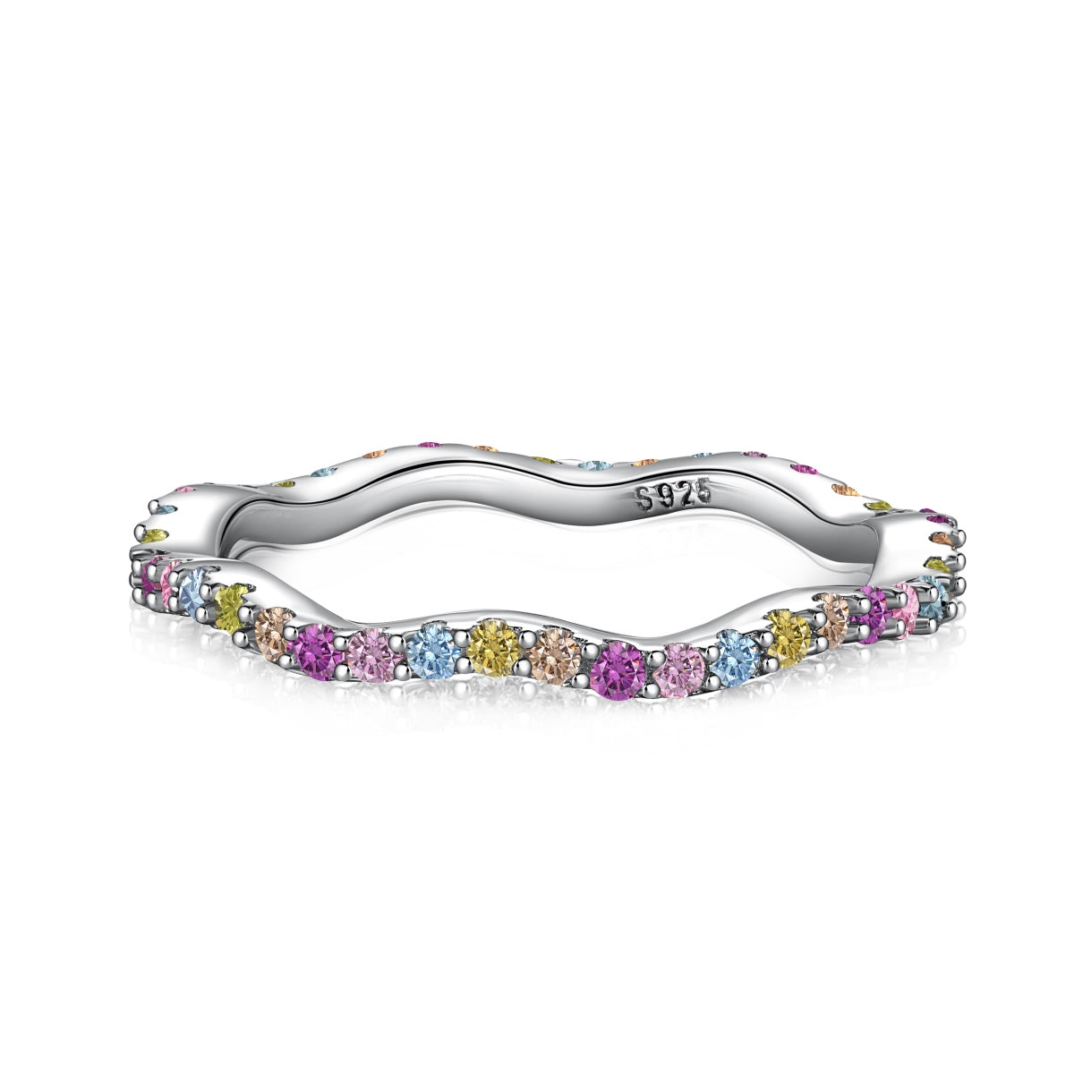 [Windsor Jewelry]Dainty Colorful Round Cut Party Ring