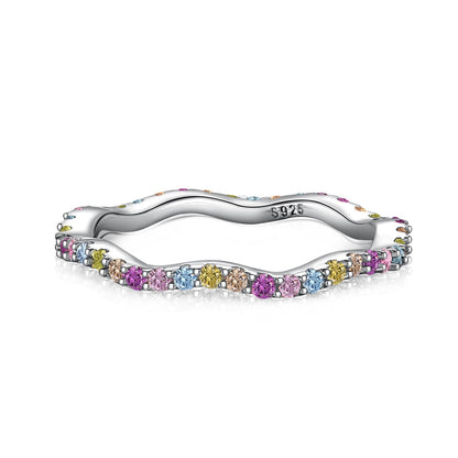 [Windsor Jewelry]Dainty Colorful Round Cut Party Ring