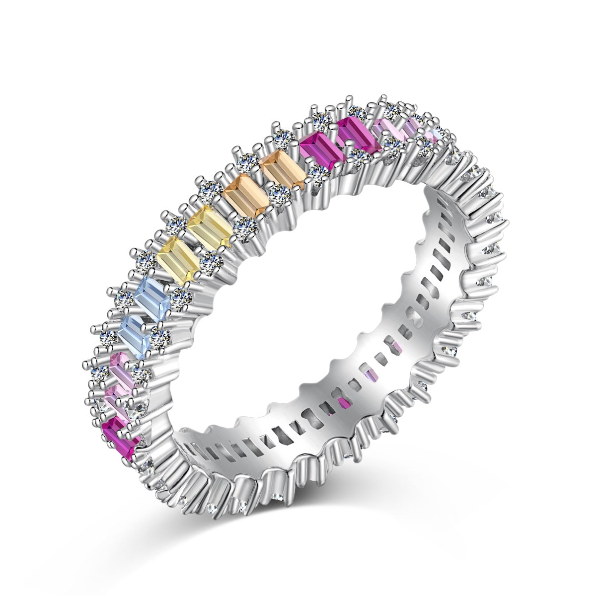 [Windsor Jewelry]Splashy Ornate Emerald Cut Cocktail Ring