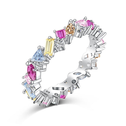 [Windsor Jewelry]Dazzling Polychromatic Multi cut Daily Ring