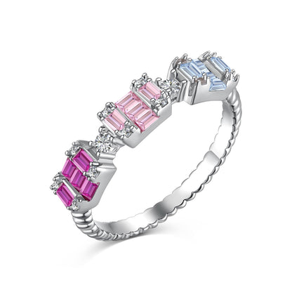 [Windsor Jewelry]Unique Colorful Emerald Cut Party Ring