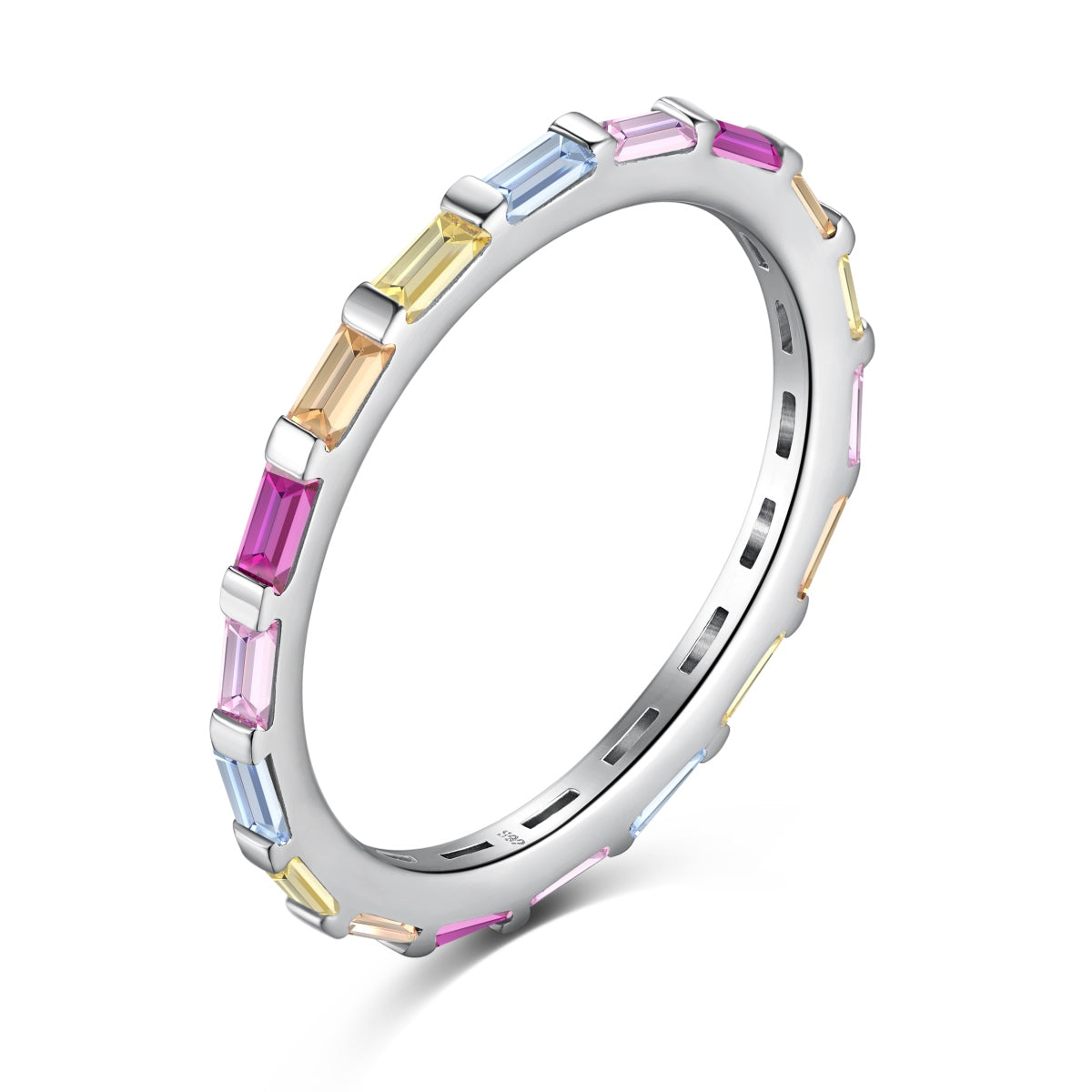 [Windsor Jewelry]Exquisite Multicolored Emerald Cut Daily Ring