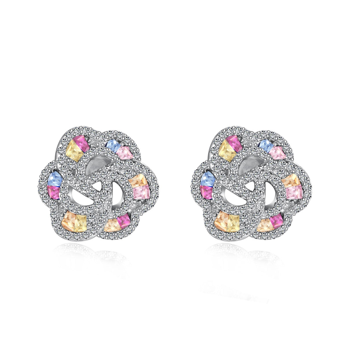 [Windsor Jewelry]Exquisite Flower Shape Daily Earrings