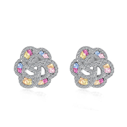 [Windsor Jewelry]Exquisite Flower Shape Daily Earrings