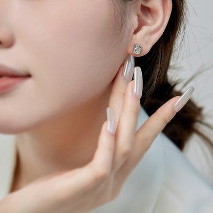[Windsor Jewelry]Radiant Luxurious Princess Cut Daily Earrings