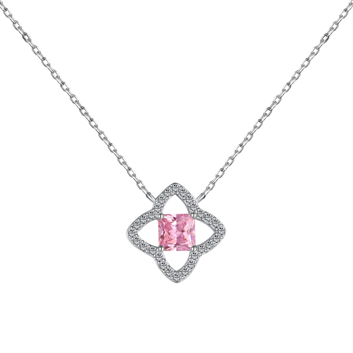 [Windsor Jewelry]Exquisite Flower Shape Princess Cut Necklace
