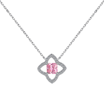 [Windsor Jewelry]Exquisite Flower Shape Princess Cut Necklace
