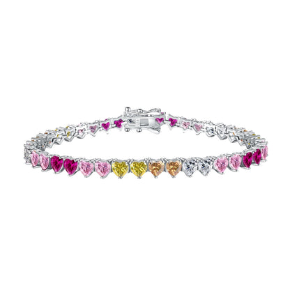 [Windsor Jewelry]Luxurious Colorful Romantic Heart Shape Lover Bracelet