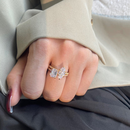 [Windsor Jewelry]2.0 Carat Scintillating Ornate Radiant Cut Party Ring