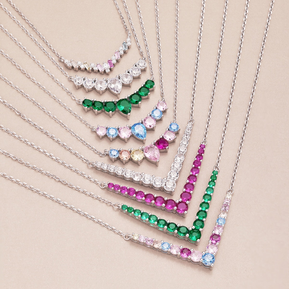[Windsor Jewelry]Dazzling Rainbow Necklace