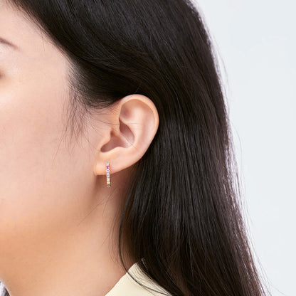[Windsor Jewelry]Radiant Colorful Round Cut Earrings