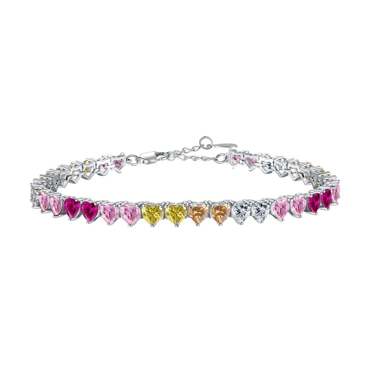 [Windsor Jewelry]Luxurious Colorful Romantic Heart Shape Lover Bracelet