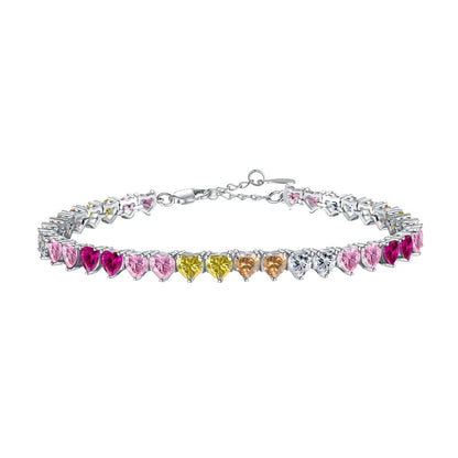 [Windsor Jewelry]Luxurious Colorful Romantic Heart Shape Lover Bracelet