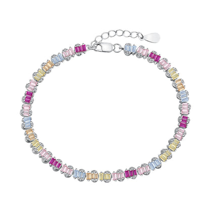 [Windsor Jewelry]Delicate Colorful Emerald Cut Party Bracelet