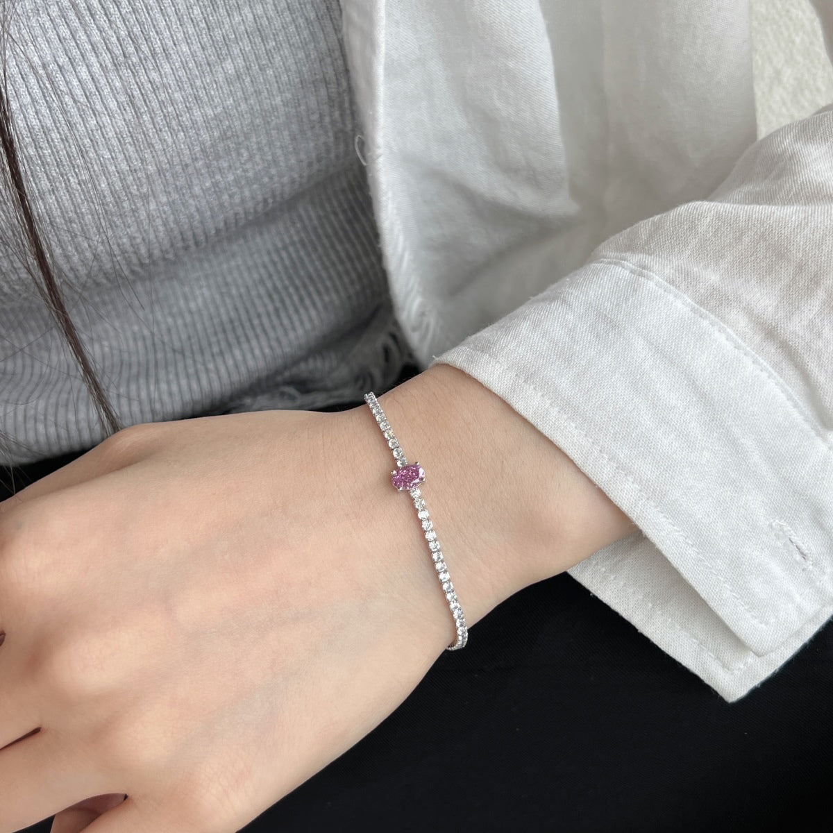 [Windsor Jewelry]0.75 Carat Exquisite Oval Cut Daily Bracelet