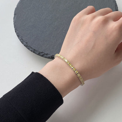 [Windsor Jewelry]Ornate Dazzling Round Cut Tennis Bracelet