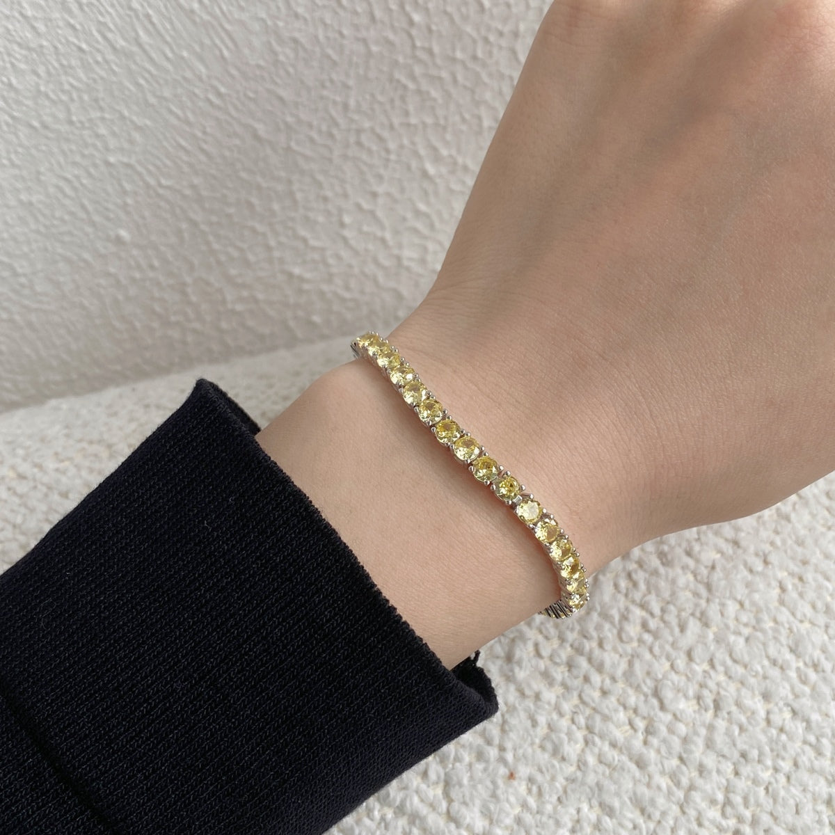 [Windsor Jewelry]Ornate Dazzling Round Cut Tennis Bracelet