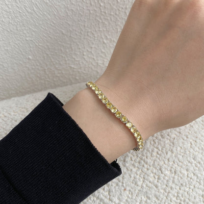 [Windsor Jewelry]Ornate Dazzling Round Cut Tennis Bracelet