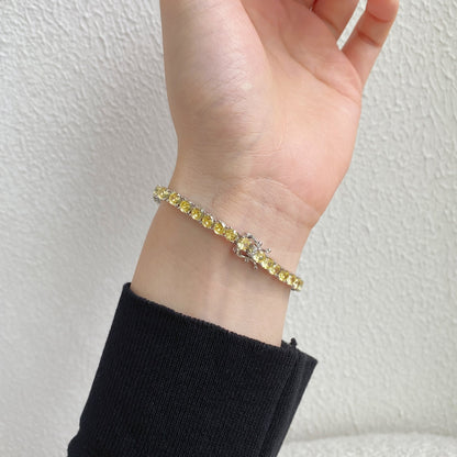 [Windsor Jewelry]Ornate Dazzling Round Cut Tennis Bracelet