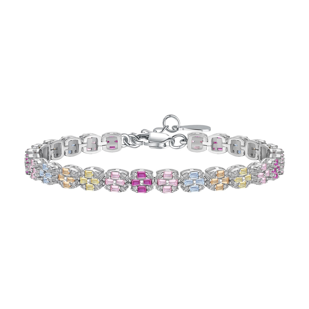 [Windsor Jewelry]Delicate Colorful Emerald Cut Daily Bracelet