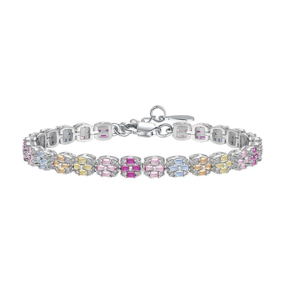 [Windsor Jewelry]Delicate Colorful Emerald Cut Daily Bracelet
