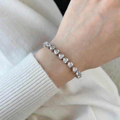 [Windsor Jewelry]0.75 Carat Elegant Romantic Heart Shape Lover Bracelet
