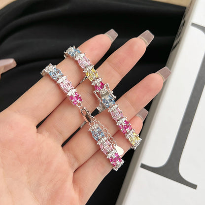 [Windsor Jewelry]Delicate Colorful Multi Cut Party Bracelet