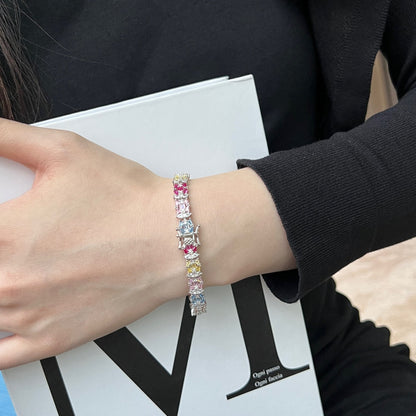 [Windsor Jewelry]Delicate Colorful Multi Cut Party Bracelet
