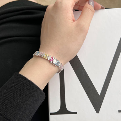 [Windsor Jewelry]Delicate Colorful Multi Cut Party Bracelet