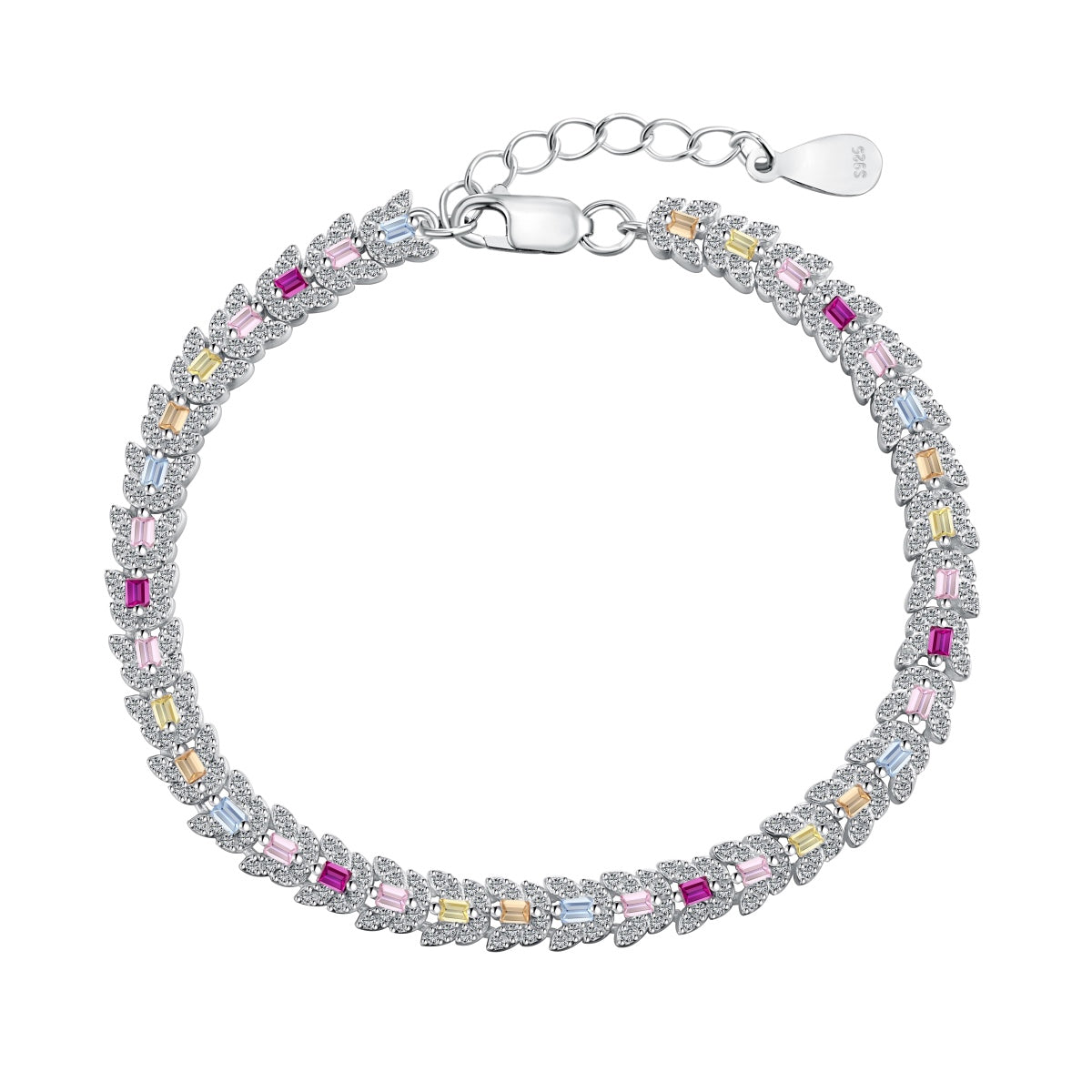 [Windsor Jewelry]Delicate Colorful Multi Cut Daily Bracelet