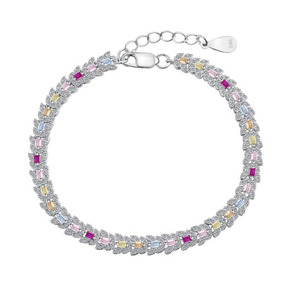 [Windsor Jewelry]Delicate Colorful Multi Cut Daily Bracelet
