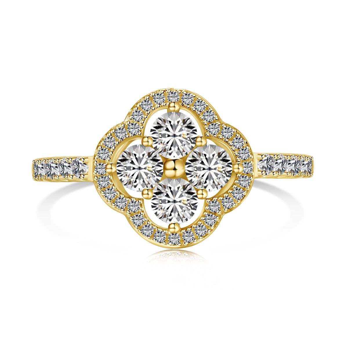 [Windsor Jewelry]Four Leaf Clover Flower Design Ring