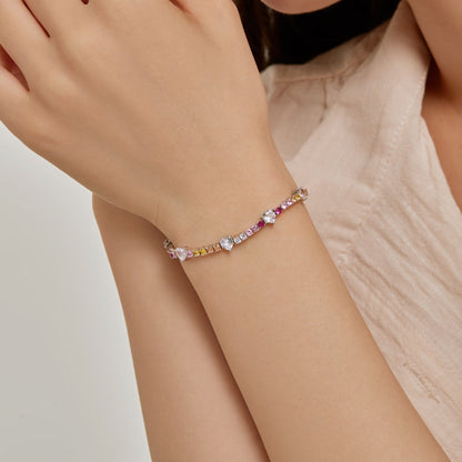 [Windsor Jewelry]Romantic Heart Shape Round Cut Lover Bracelet