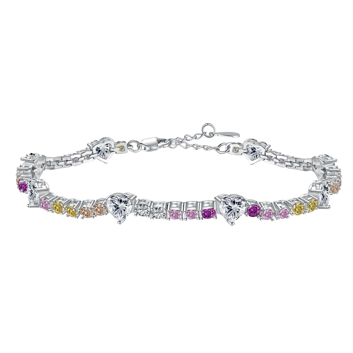 [Windsor Jewelry]Romantic Heart Shape Round Cut Lover Bracelet