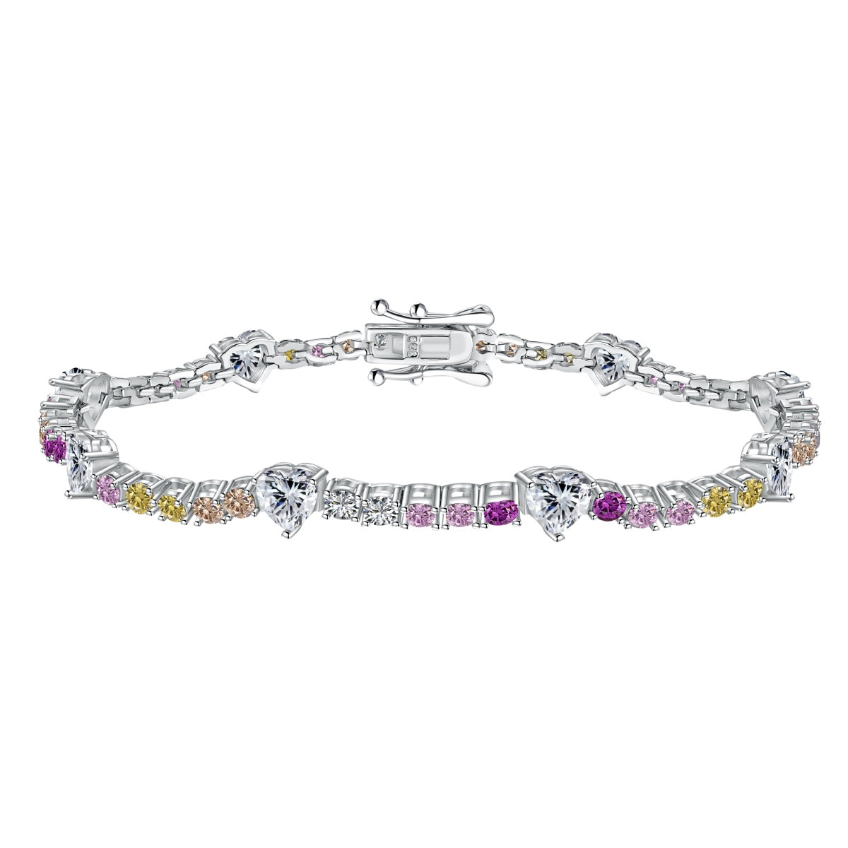 [Windsor Jewelry]Romantic Heart Shape Round Cut Lover Bracelet