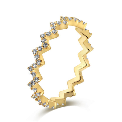 [Windsor Jewelry]Delicate Enchanting Wave Shape Daily Ring