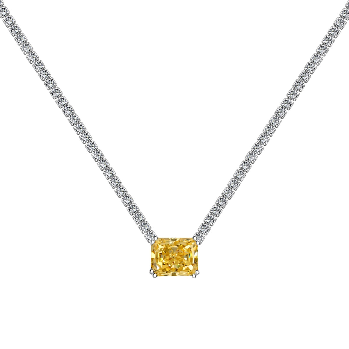 [Windsor Jewelry]4.0 Carat Elegant Radiant Cut Necklace
