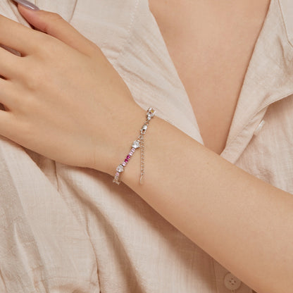 [Windsor Jewelry]Romantic Heart Shape Round Cut Lover Bracelet